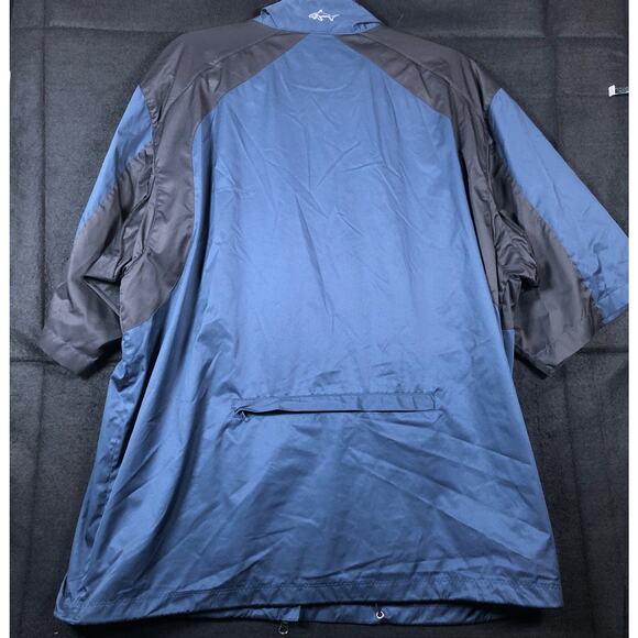 Greg Norman Mens Jacket Blue Black Full Zip Epic 1/2 Sleeve Golf Rain Large - Picture 10 of 12